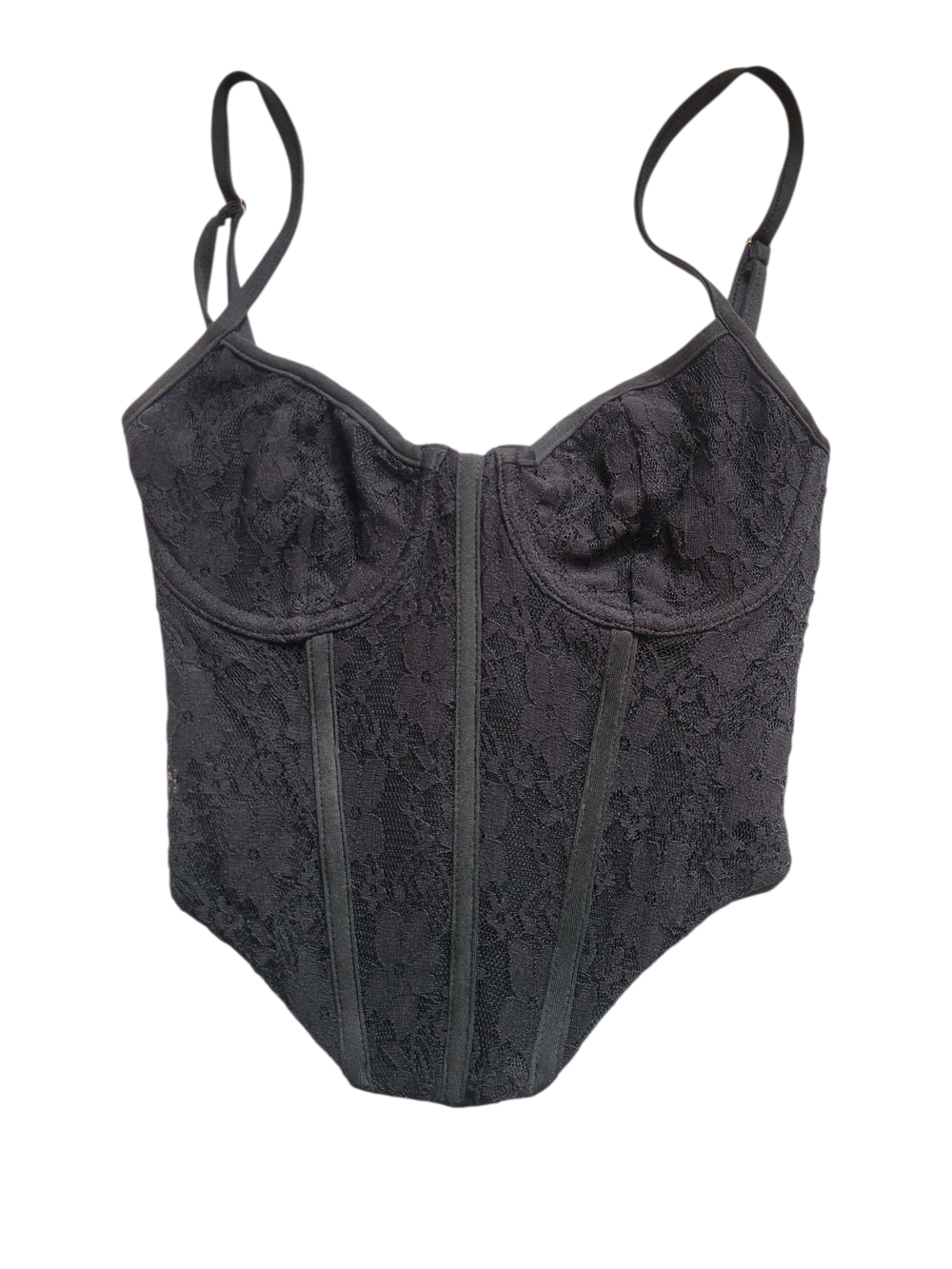 Lace Corset Bustier Top Black Small Coquette Goth Romantic